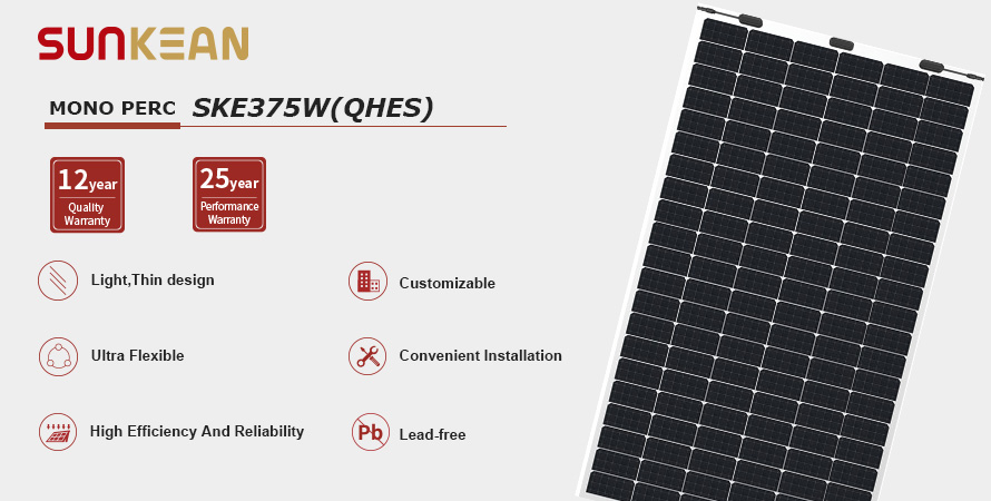 Ultraflexibles, flexibles Solarpanel mit 370 bis 375 W