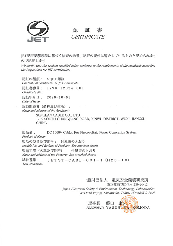  S-JET  PV-CC Zertifikat